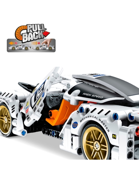 SET CONSTRUCCION 437 PZS COCHE RACING PULL BACK (A)