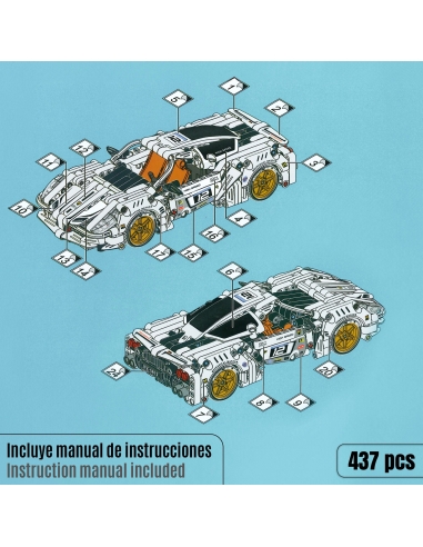 SET CONSTRUCCION 437 PZS COCHE RACING PULL BACK (A)
