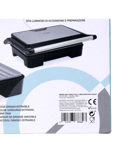 GRILL DOBLE PLACA PANINI GRILL 850W DCOOK