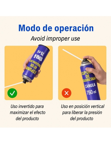 ESPUMA POLIURETANO CON CANULA 750ML