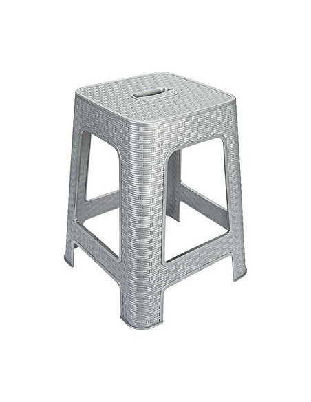 TABURETE RATTAN LINE 45,5CM. GRIS
