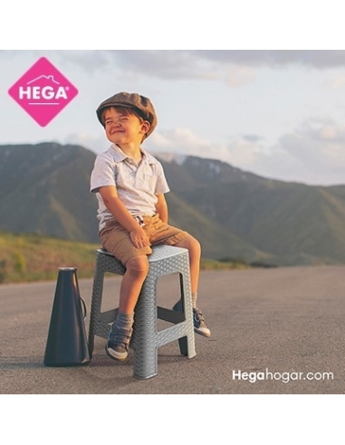 TABURETE RATTAN LINE 45,5CM. GRIS