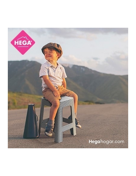 TABURETE RATTAN LINE 45,5CM. GRIS