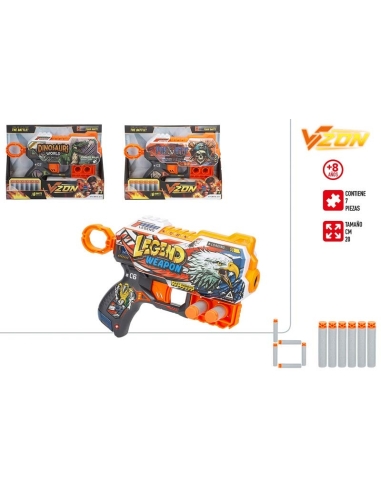 PISTOLA DARDOS C/6 DARDOS 20CM (A)