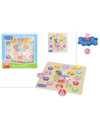 RELOJ EDUCATIVO MADERA PEPPA PIG
