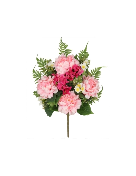 RAMO CONJ. PEONIA-BUGAMBILIA 61CM (ROSA)
