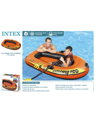 HINCHABLE BARCO EXPLORER PRO 100 160X94X29CM +6A INTEX
