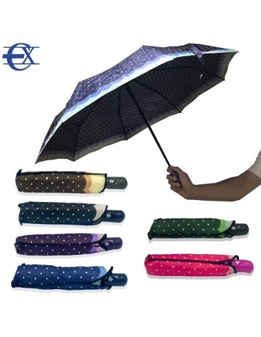 PARAGUAS SRA. PLEGABLE LUNARES COLORES SURT