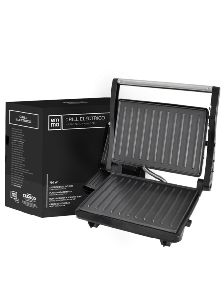GRILL DOBLE PLACA  27X23CM 750W EMMA