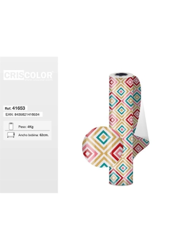 PAPEL REGALO BOBINA DE 62CM SURT